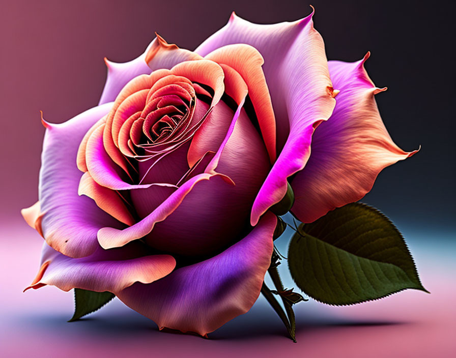Gradient Pink and Purple Rose on Soft-focus Background