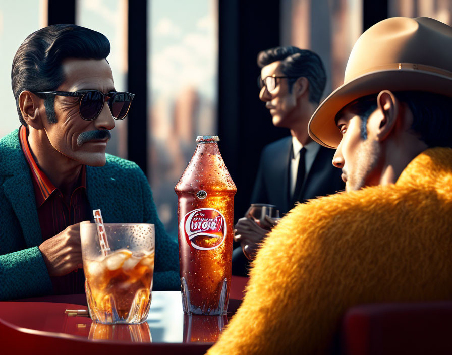 60s men having a soda