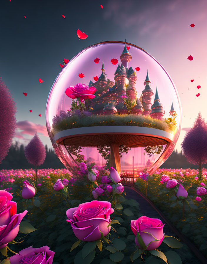 A panoramic sky garden rose world 