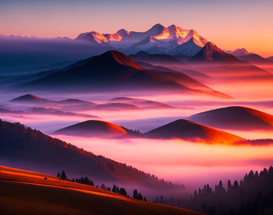 Dawn in the mountains
