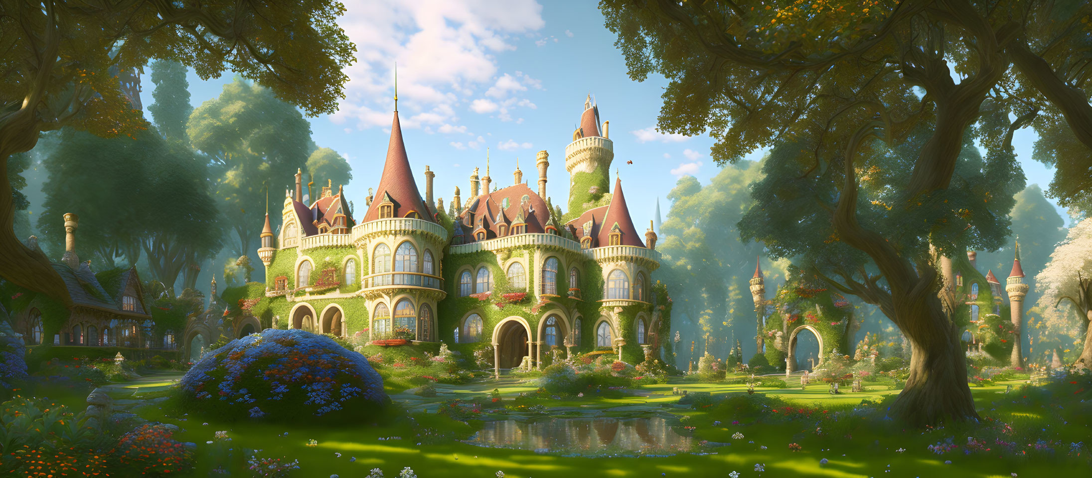 A castle directly taken from a fairy tale 