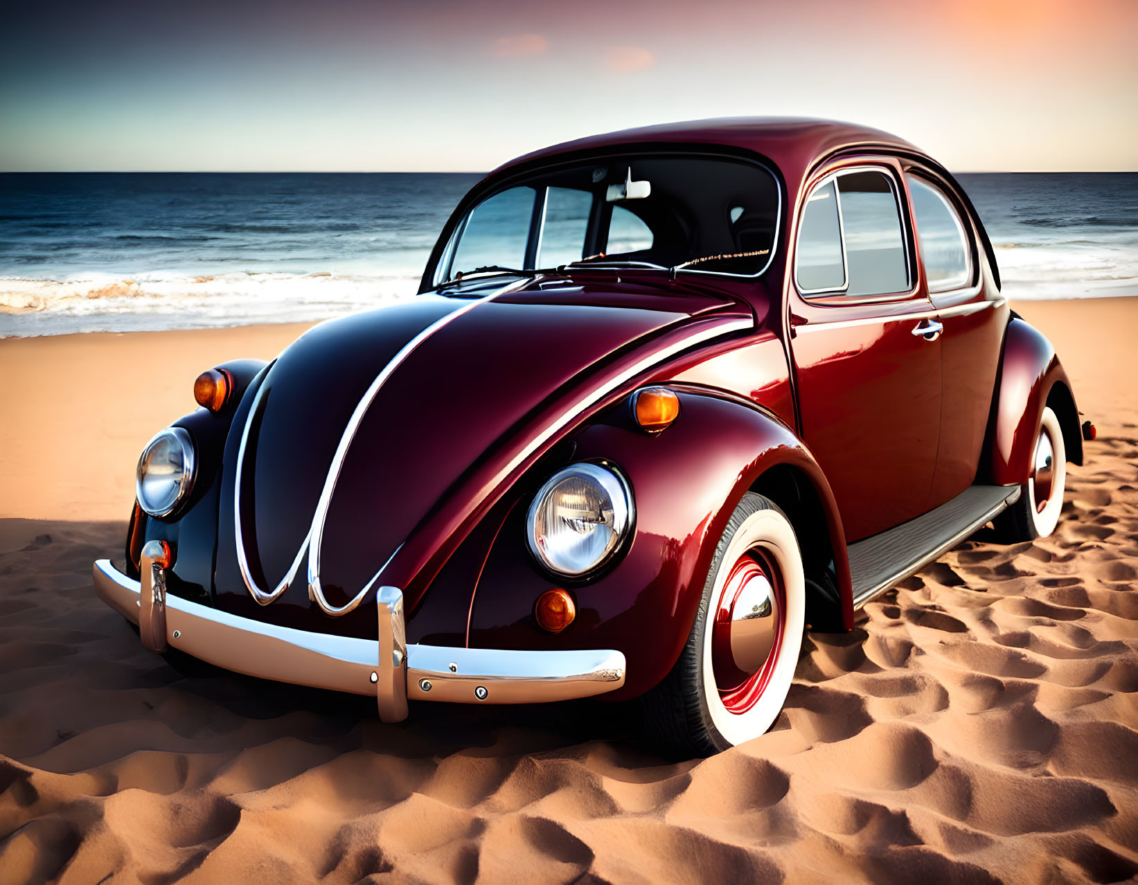 Splendid VW Käfer at the beach