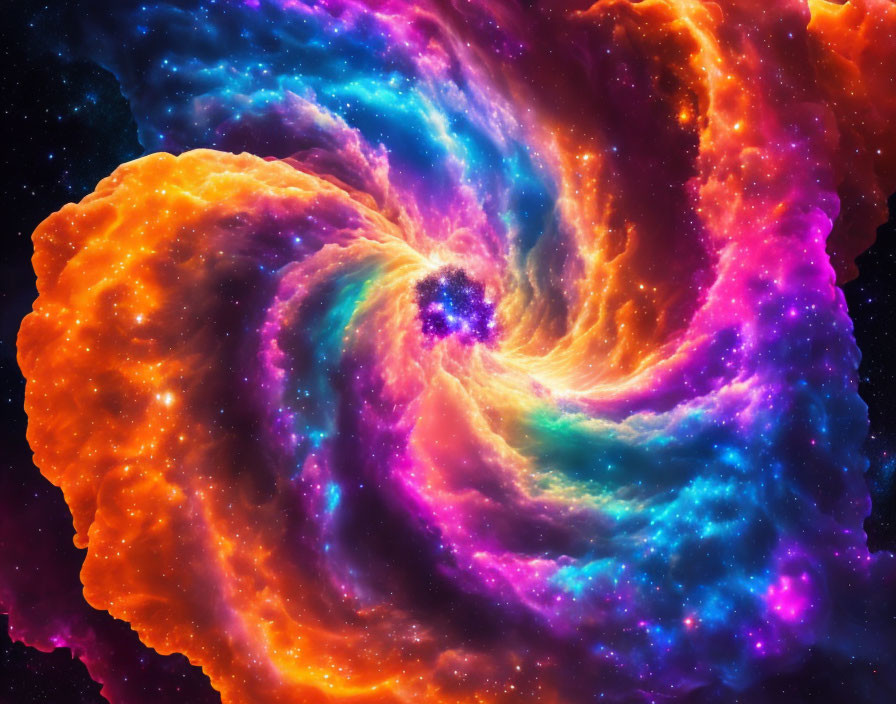 Colorful Swirling Patterns in Cosmic Nebula