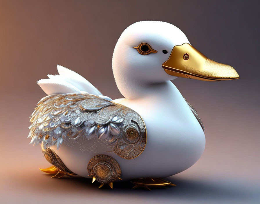  Robotic white duck