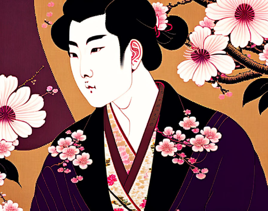 Traditional Asian art  Sakura 