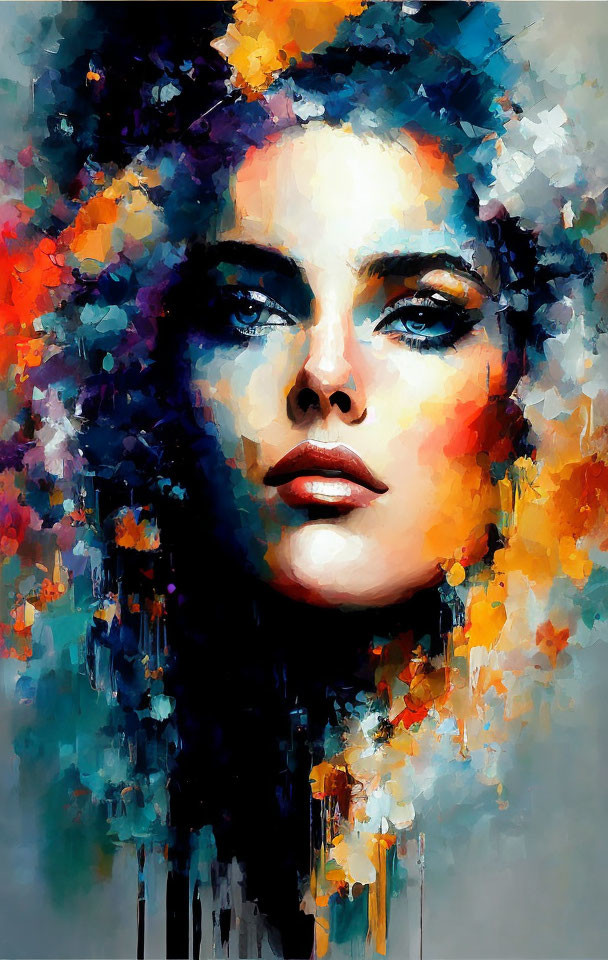 Abstract painting woman portrait 