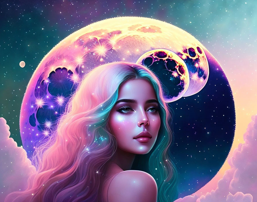 The beautiful girl who talked to the moon 