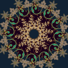 Intricate Golden Floral Mandala Pattern on Dark Background