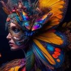 Colorful Butterfly Image with Intricate Patterns and Jewel-Toned Wings