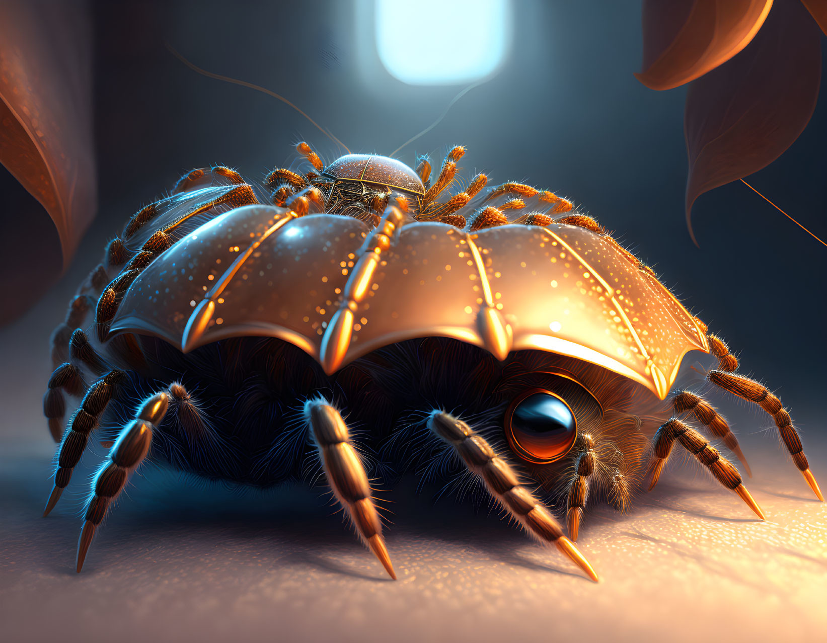 Detailed Stylized Beetle Image with Shimmering Carapace