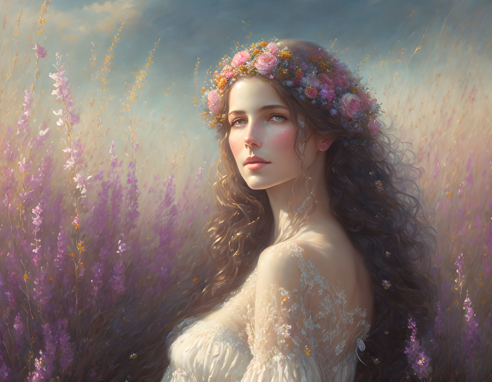 Woman in a Field of Flowers