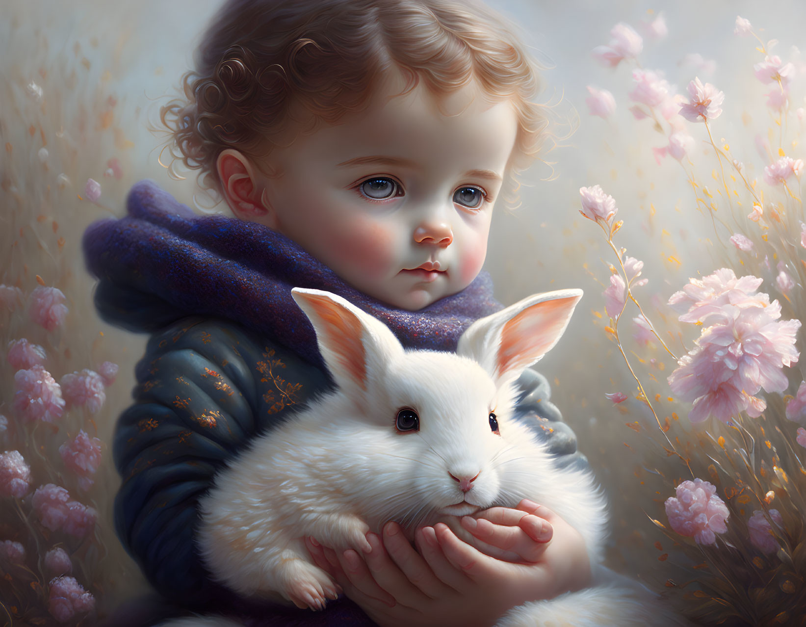 Little Boy with Rabbit