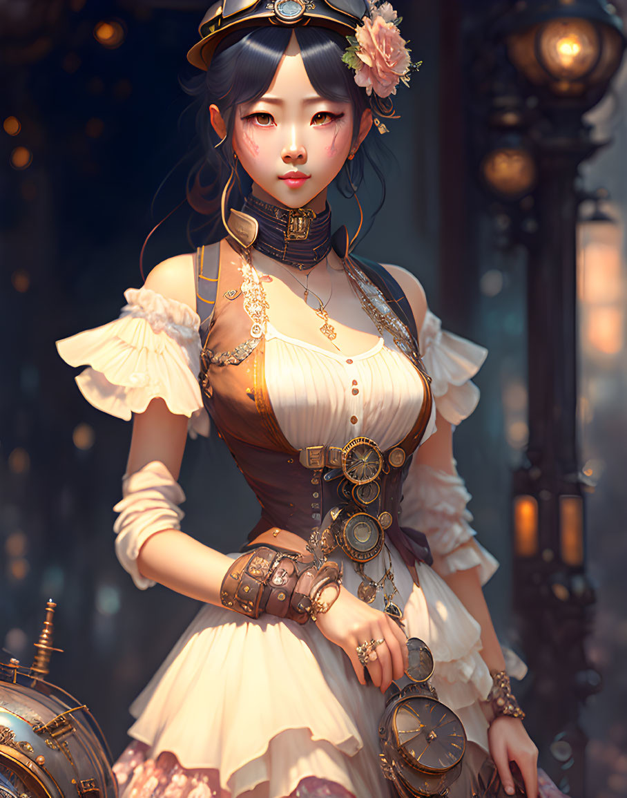 Steampunk Asian girl