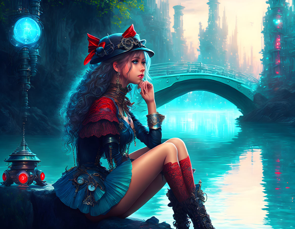 River and steampunk Girl