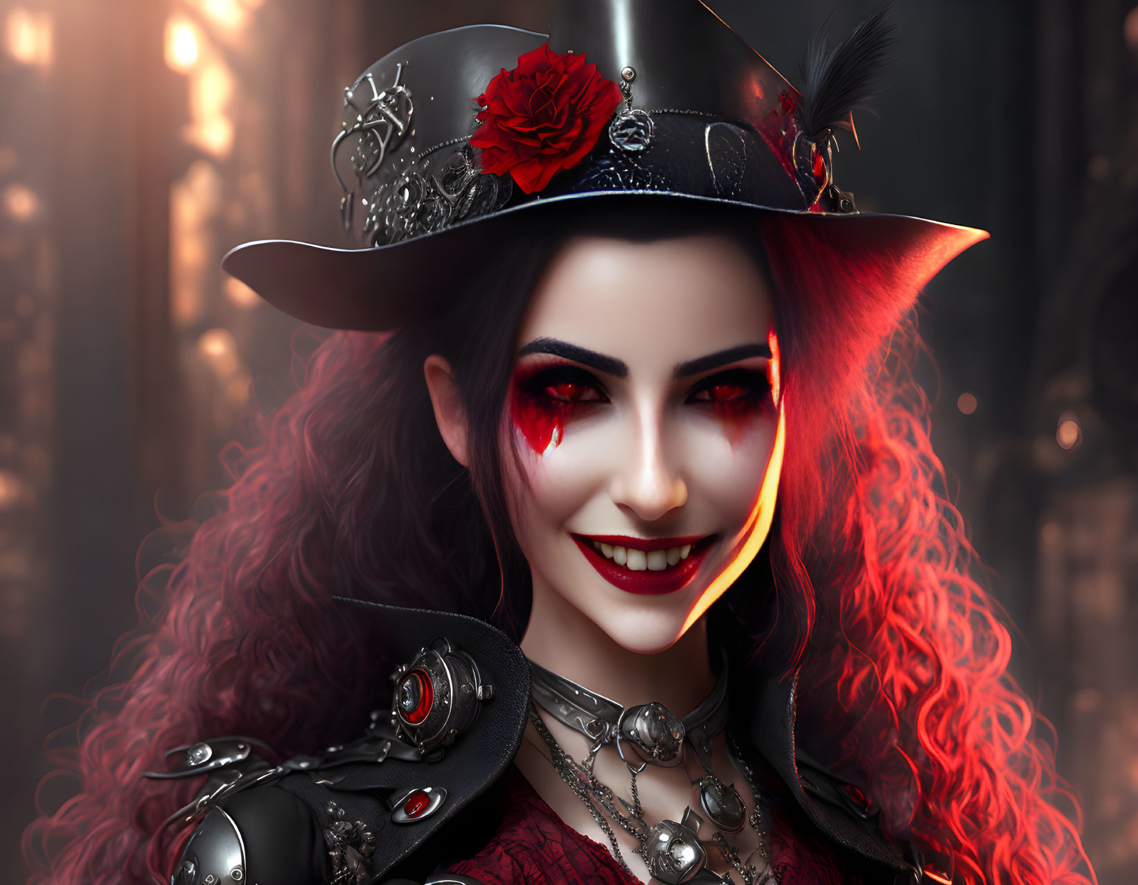 Crimson Steampunk girl