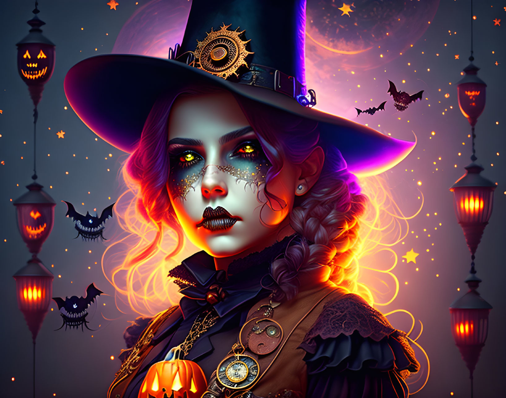 Pumpkin girl a-la steampunk
