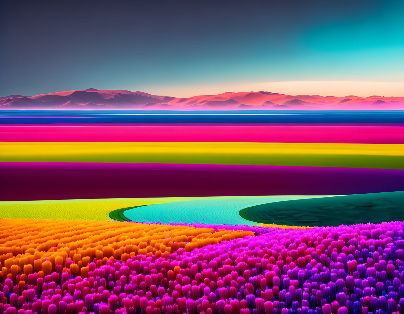 Endless field of various colors