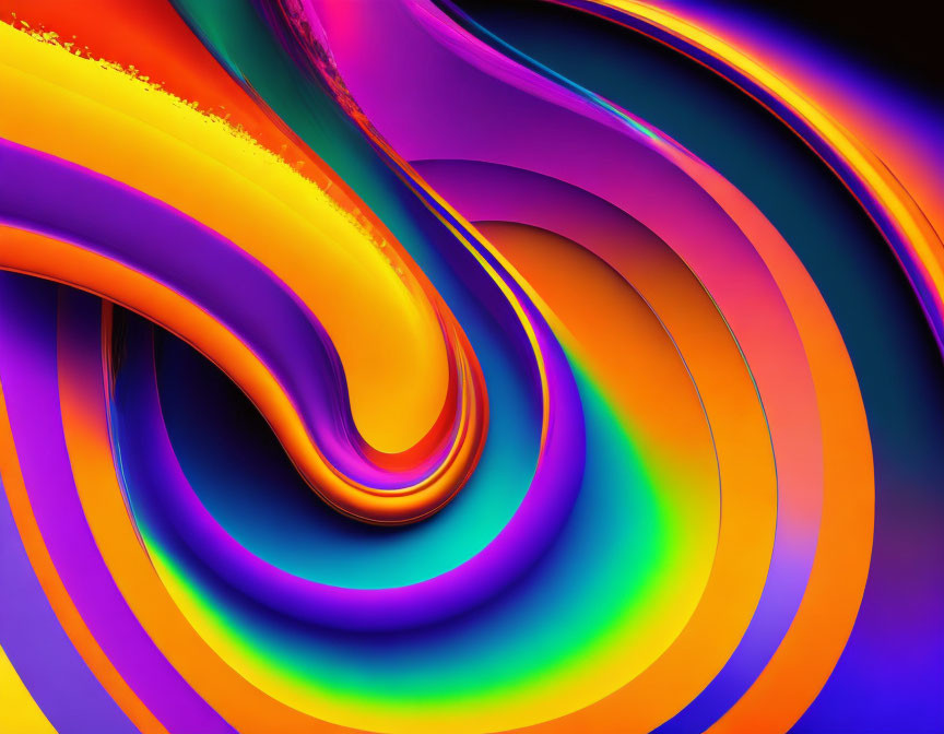 Colorful Abstract Swirls Creating Psychedelic Pattern