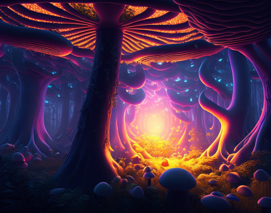 Tunnel of mushrooms