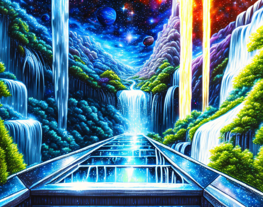 Space waterfall