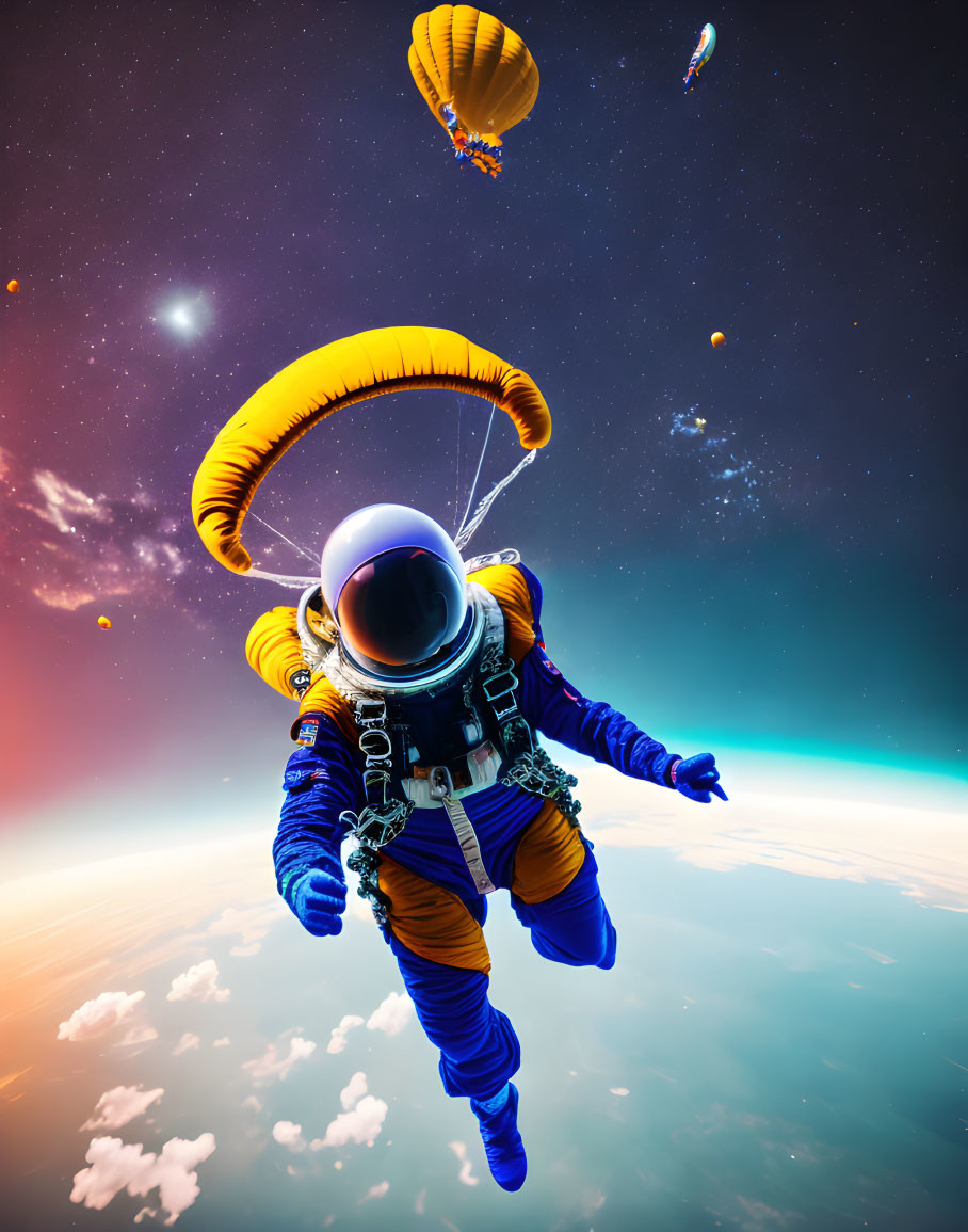 Skydiving in outer space