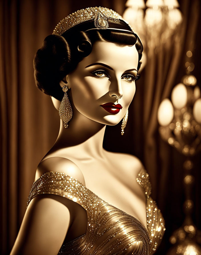 Beautiful  woman, Art Deco 1950's