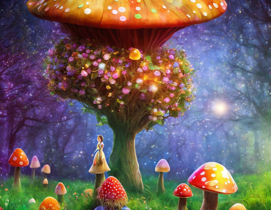 Alice turning into a mushroom