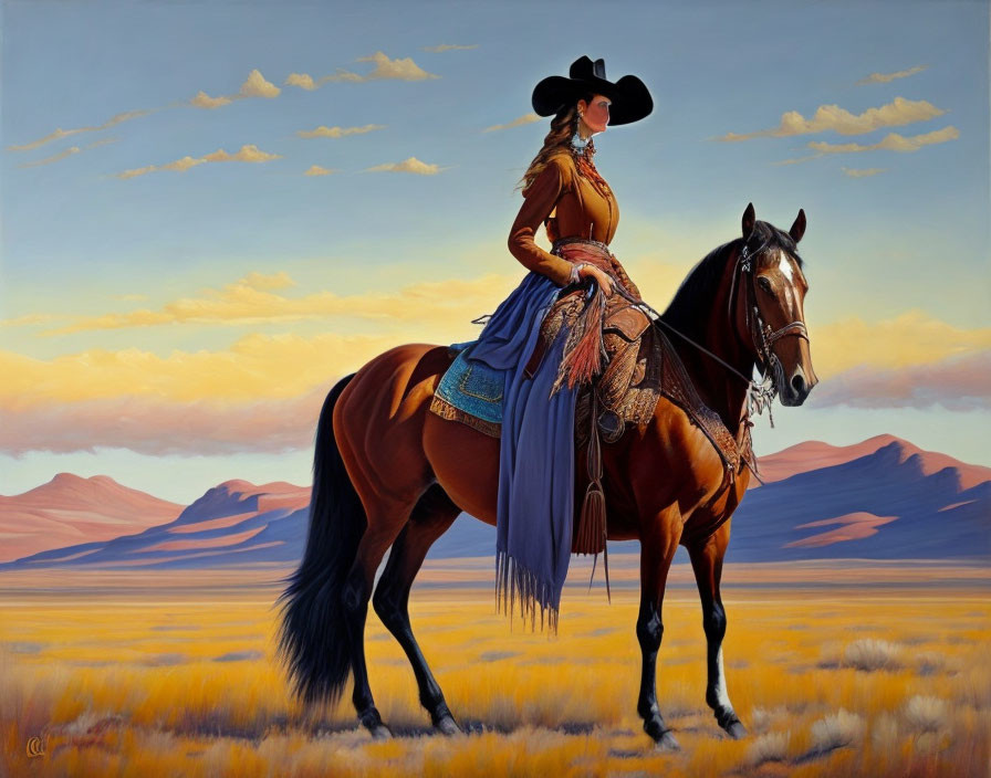 cowgirl on horseback 
