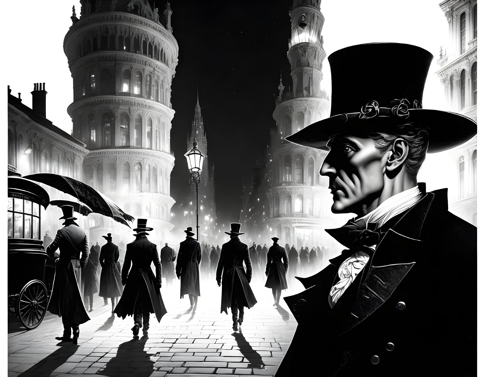 Jack the Ripper in the streets of London 