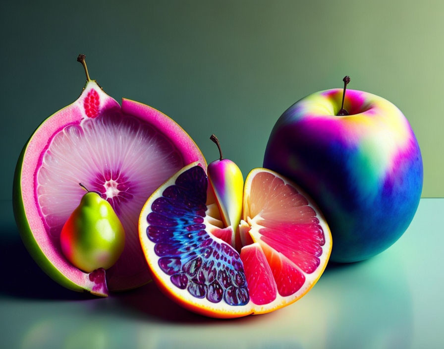 Pastel colour fruits