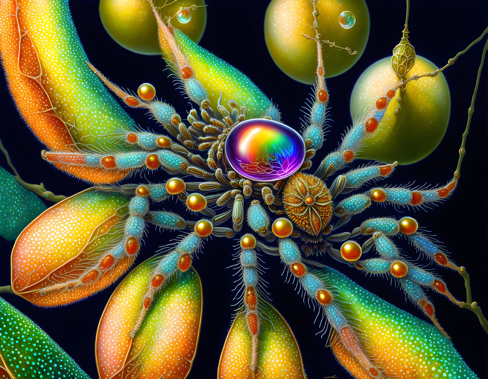 Colorful Fantastical Creature with Intricate Details and Multiple Limbs
