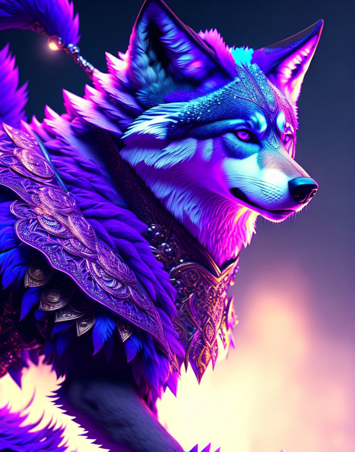 Mythical tribal wolf
