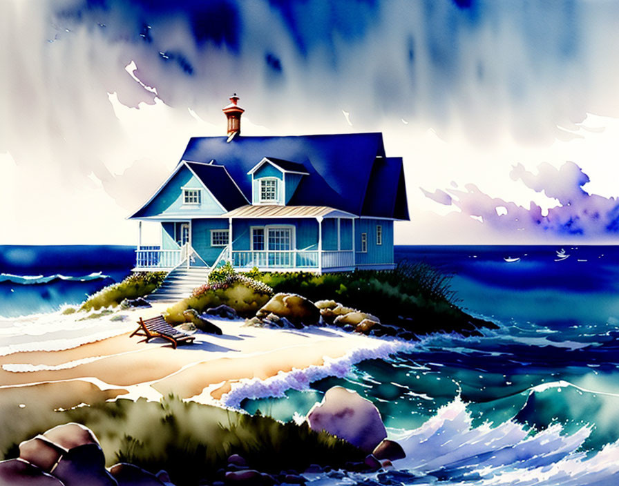 A beach house by the ocean