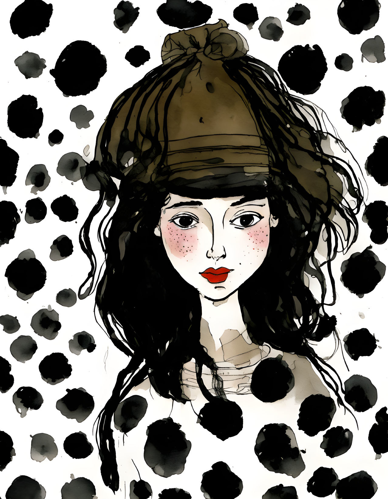 A girl in brown hat