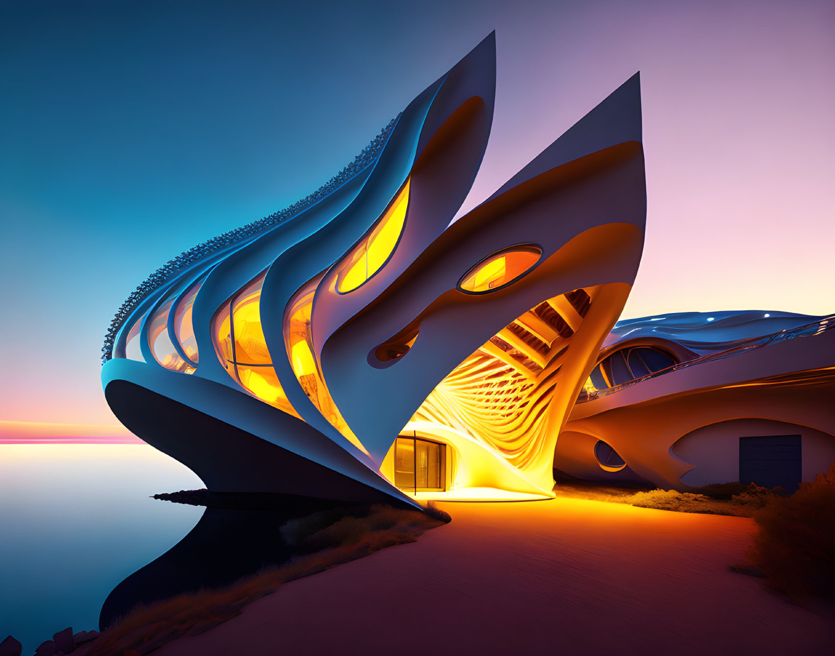 futuristic building