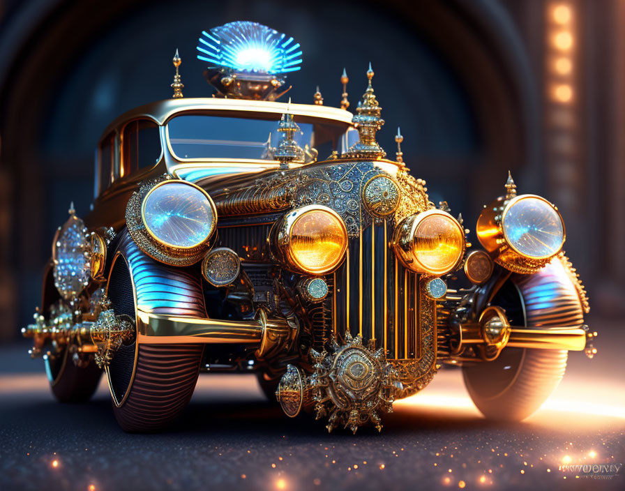 Fancy steampunk car
