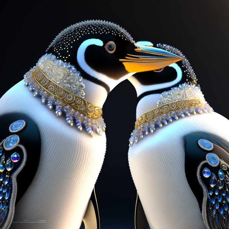 Beautiful magical majestic penguin