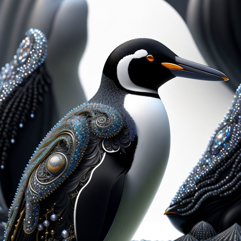 Beautiful magical majestic penguin