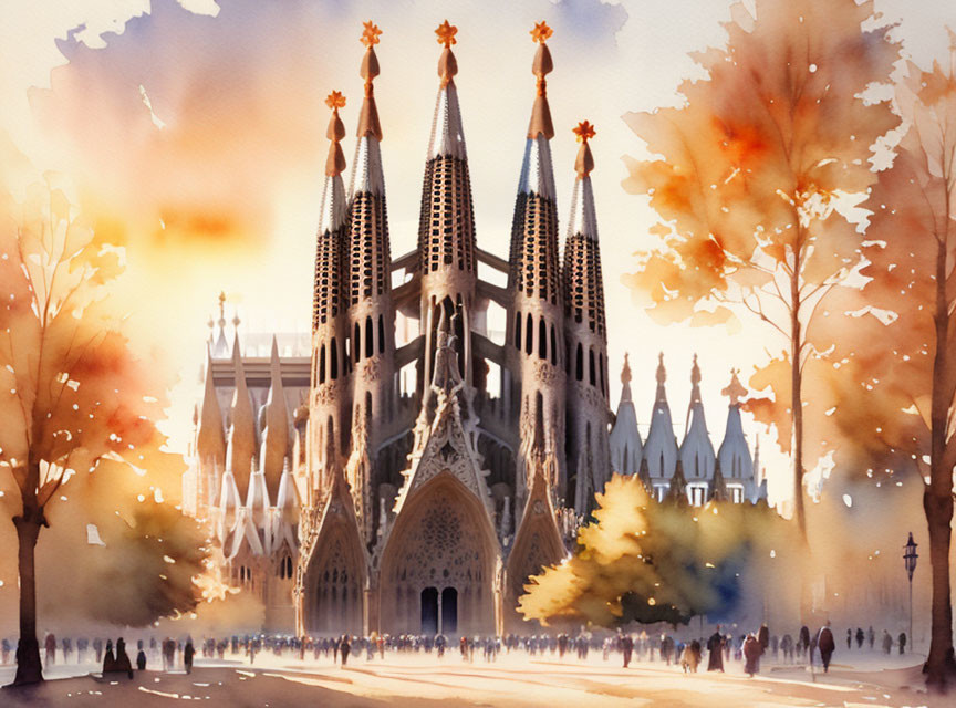 Cathedral of the Sagrada Familia of Barcelona.
