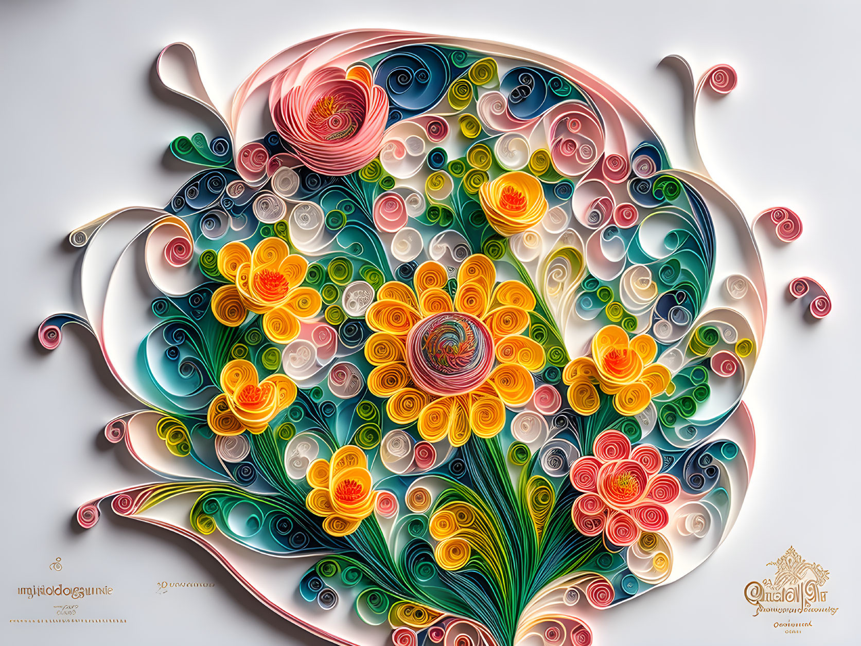 Quilling art from dish