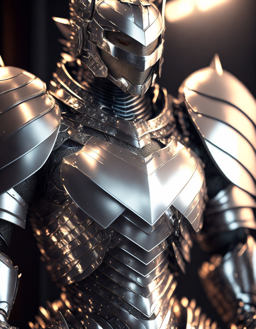 Silver samurai armor