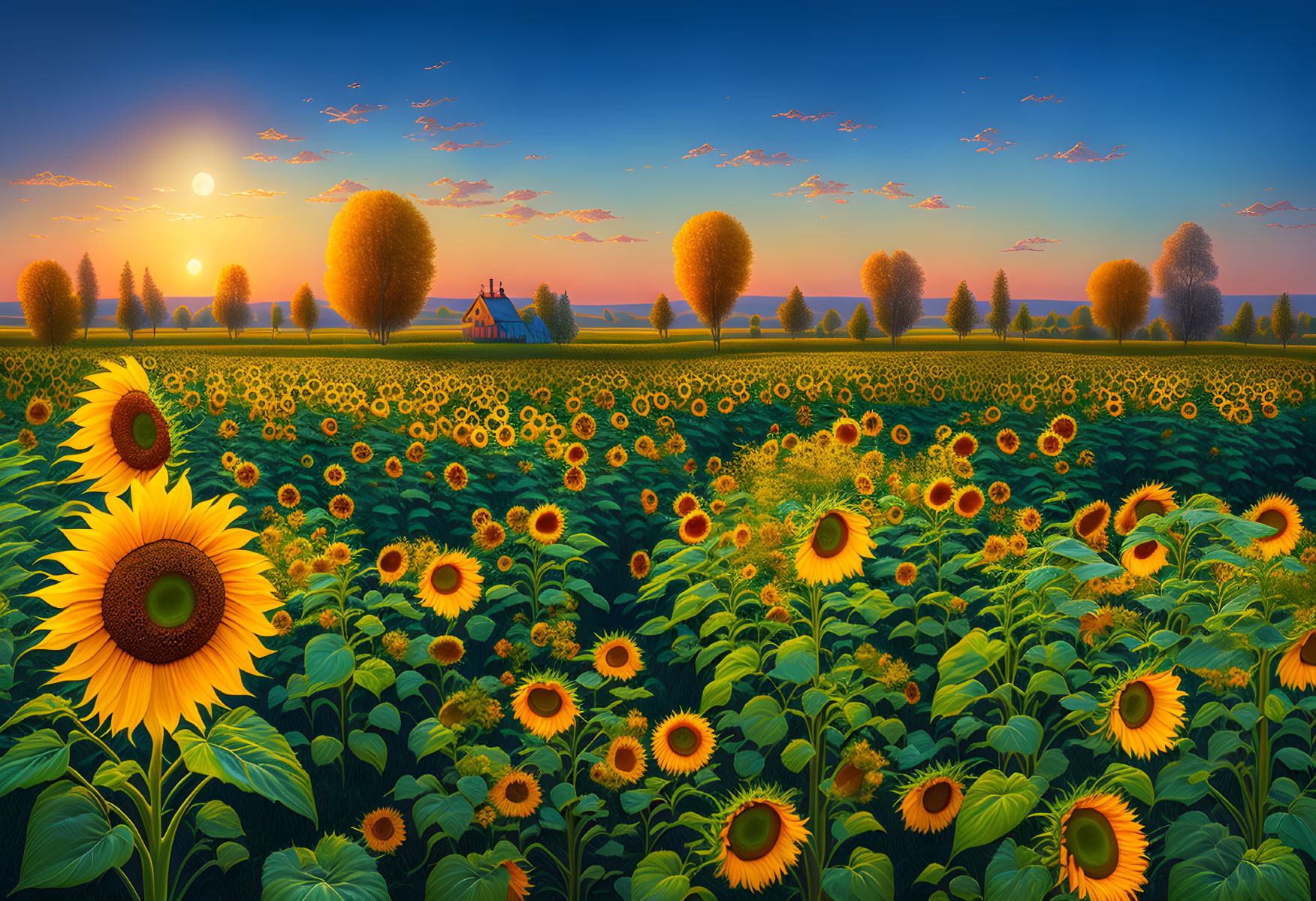 Ukrainian sunflowers field