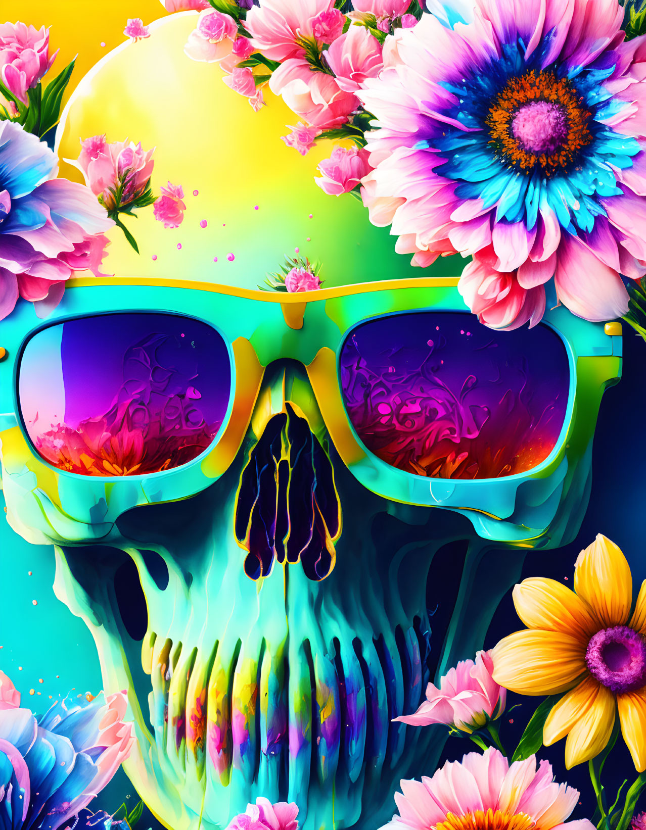 Dead Skull wearing trendy sunglasses