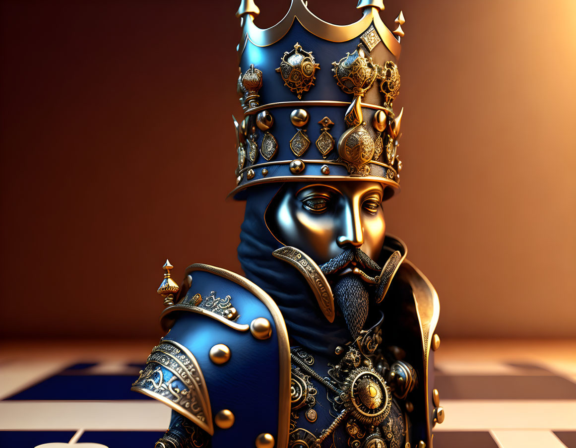 Steampunk King chess piece