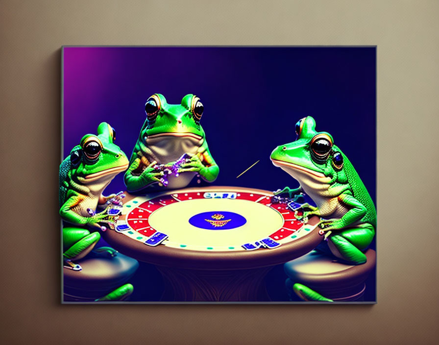Frogs playing poker