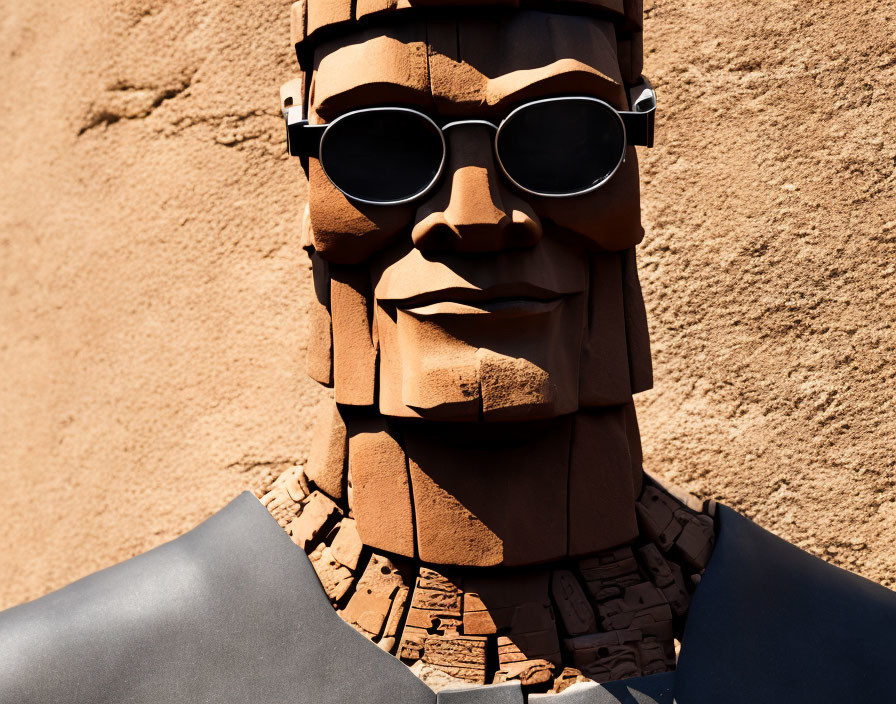 Moai with glasses and a smile
