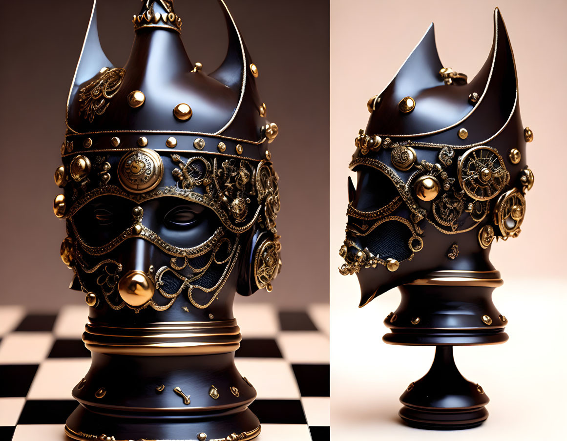 Steampunk Knight chess piece