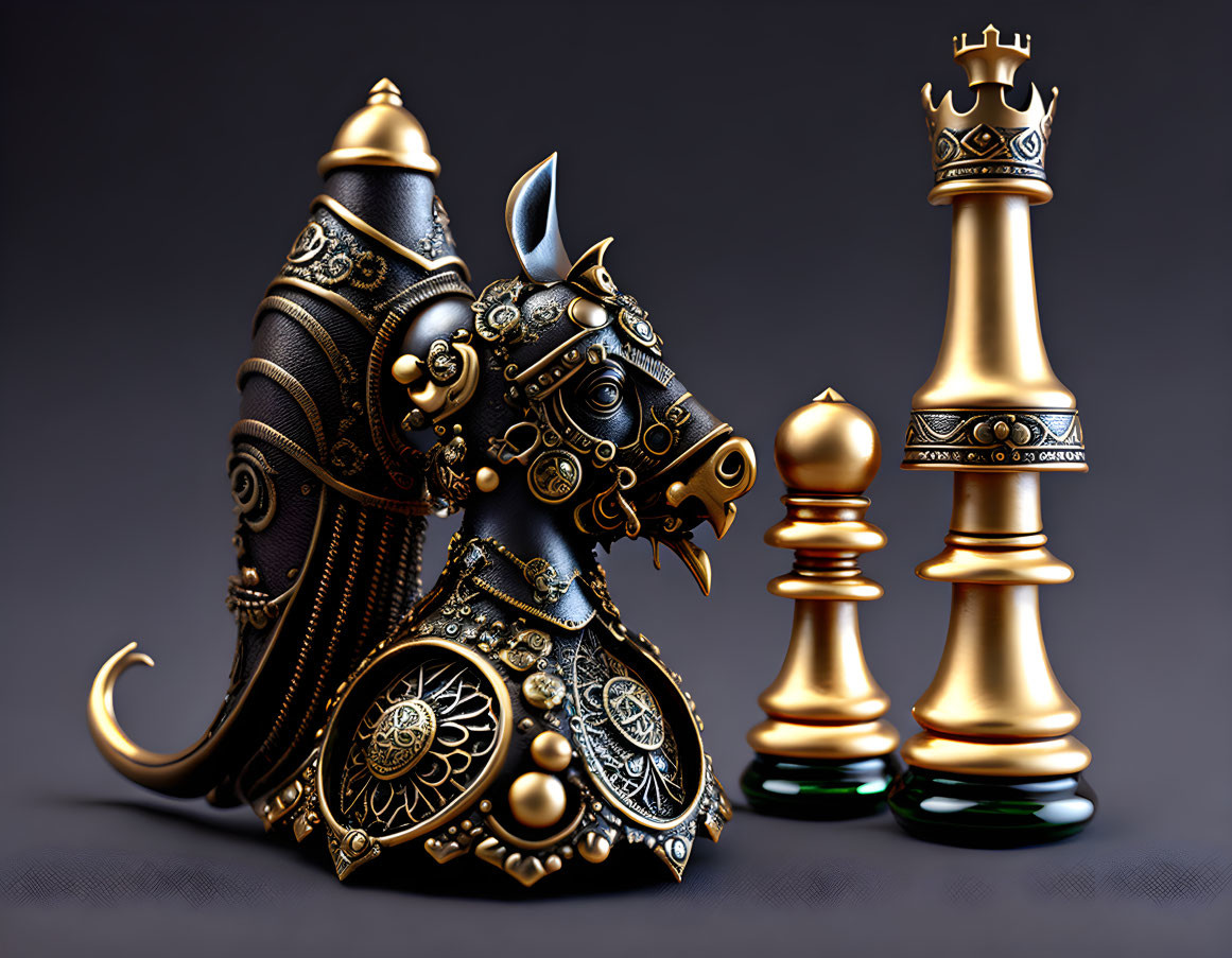 Steampunk Rook chess piece