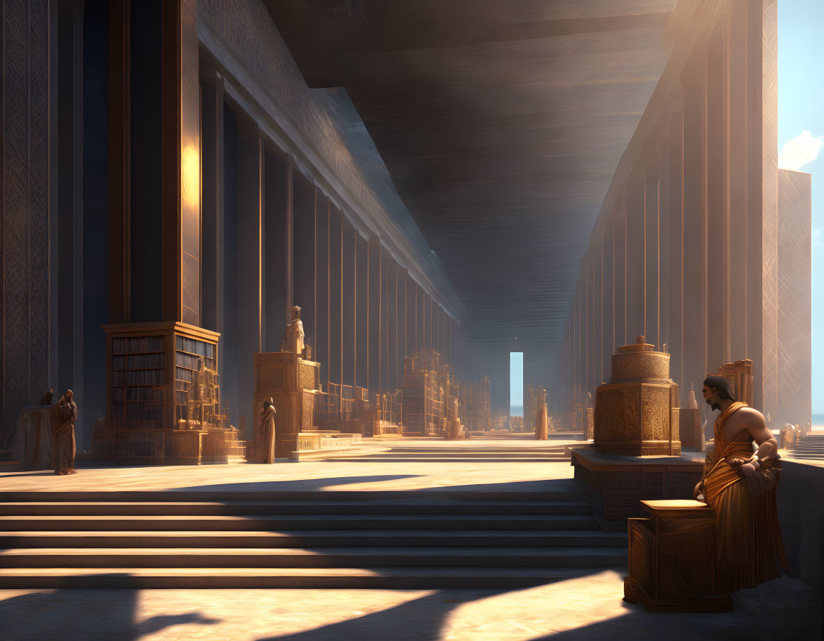 The Library of Alexandria moments before the fire