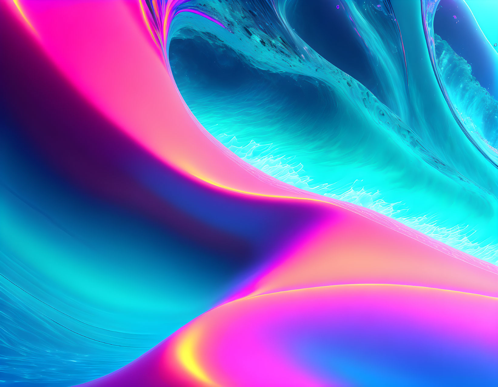 Colorful Abstract Waves in Pink, Blue, and Purple Hues